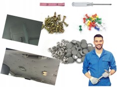 Kit de reparatie plafon auto, pentru orice masina Gri - 60 piese