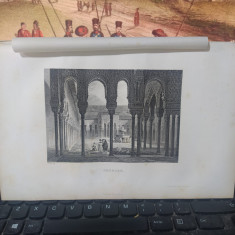 Gravură în oțel, Grenade, Granada, Grenade, Deeble, Paris 1853, 035