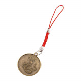 Amuleta feng shui cu moneda simbol sarpe si snur rosu, Stonemania Bijou