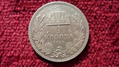1 KORONA COROANA 1894 ARGINT **** foto
