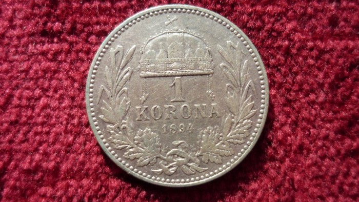 1 KORONA COROANA 1894 ARGINT ****