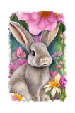 Cumpara ieftin Sticker decorativ, Iepure, Gri, 85 cm, 6883ST, Oem