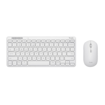 TRUST LYRA Wireless and rechargeable Keyboard &amp;amp; Mouse WHITE US foto