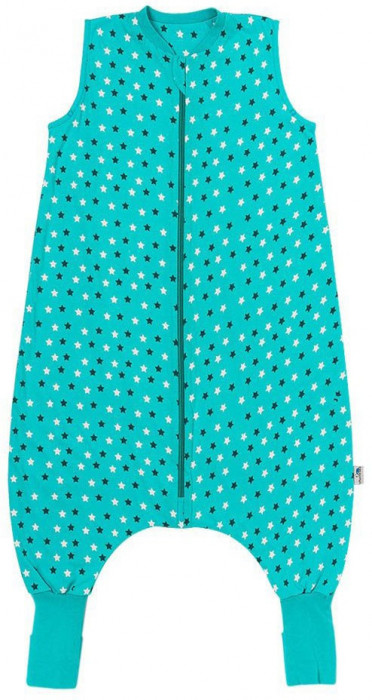 Sac de dormit cu picioruse si talpa antiderapanta Teal Stars 120 cm + manseta