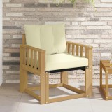 vidaXL Canapea de exterior Lemn solid de Acacia și Textilene Alb 3439036