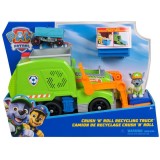 PAW Patrol, Camionul de Reciclare Crush N&rsquo; Roll cu Rocky, Multicolor, 3 ani +, Spin Master