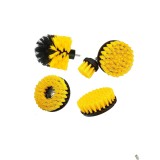 Set 5 Perii, pentru Curatare, Atasabile, pentru Bormasina, din plastic, Galben si negru, Se potriveste cu majoritatea bormasinilor si autofiletantelor