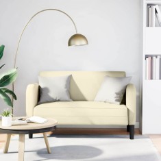 vidaXL Canapea Loveseat crem 110 cm piele artificială