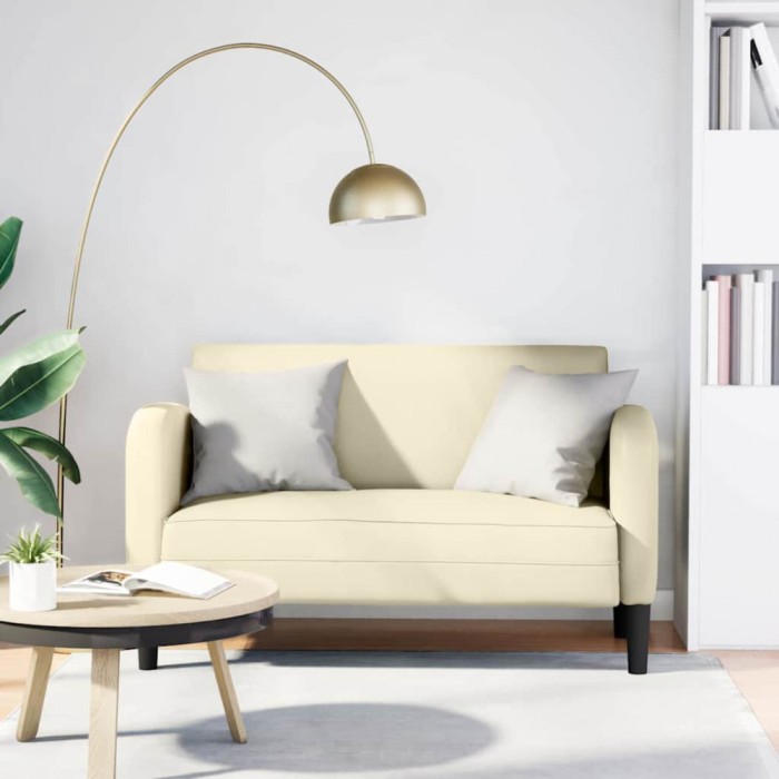 vidaXL Canapea Loveseat crem 110 cm piele artificială 4100537