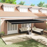 VidaXL Marchiză retractabilă automată cu LED Neagră 600x300 cm