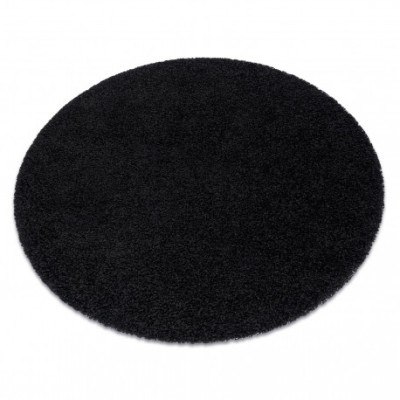 Covor SOFFI cerc shaggy 5cm negru, cerc 160 cm foto