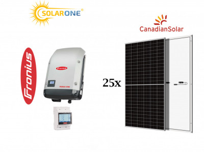 Kit sistem fotovoltaic 15 kW trifazat, invertor Fronius si 25 panouri Canadian Solar 600W foto