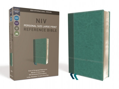 NIV, Personal Size Reference Bible, Large Print, Imitation Leather, Blue, Red Letter Edition, Comfort Print foto