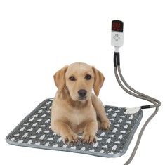 P&Auml;tur&Auml; electric&Auml; pentru animale de companie, protec&Egrave;ie anti-mu&Egrave;c&Auml;tur&Auml;, 9 trepte de reglaj, sistem anti-alunecare, 45x45 cm, 28w, gri