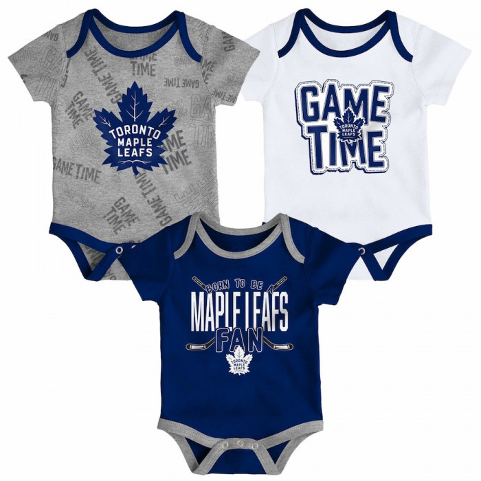 Toronto Maple Leafs body de bebeluși 3-pack Game Time S/S Creeper Set - Newborn - Kojenec 0-3 měs&iacute;ců