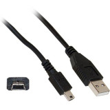 Cablu incarcare si transfer date USB A mini USB, lungime 1 m, negru, Home