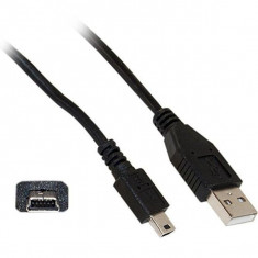 Cablu incarcare si transfer date USB A mini USB, lungime 1 m, negru foto