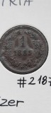austria 1 kreuzer 1885 aunc cupru
