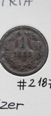 austria 1 kreuzer 1885 aunc cupru foto