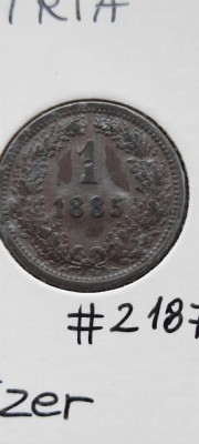 austria 1 kreuzer 1885 aunc cupru foto