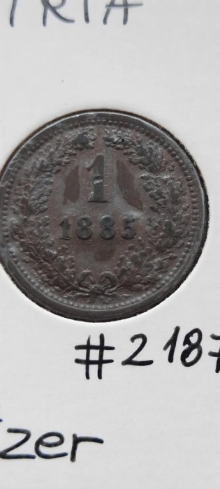 austria 1 kreuzer 1885 aunc cupru