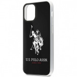 Husa TPU U.S. Polo Shiny Big Logo pentru Apple iPhone 12 mini, Neagra USHCP12STPUHRBK