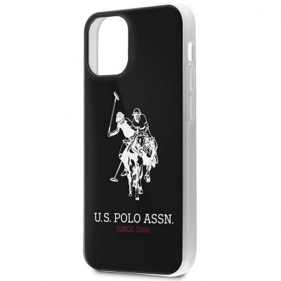 Husa TPU U.S. Polo Shiny Big Logo pentru Apple iPhone 12 mini, Neagra USHCP12STPUHRBK foto