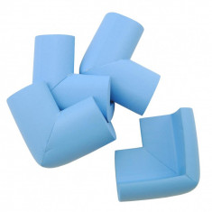 Set 4 bucati protectii colturi, masa, forma L, camera copil, culoare albastru