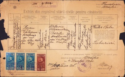 HST A1161 Extras registru stare civilă 1930 Orăștie foto