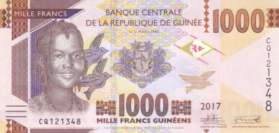 Bancnota Guineea 1.000 Franci 2017 - PNew UNC foto