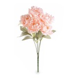 Cumpara ieftin Buchet Bujori artificiali roz somon verzi 47 cm