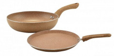 Set tigaie+tigaie clatite non-stick 24cm Granite Handy KitchenServ foto