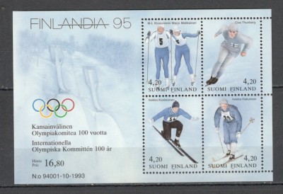 Finlanda.1994 Expozitia filatelica FINLANDIA:100 ani Comitetul Olimpic International-Bl. DF.154 foto
