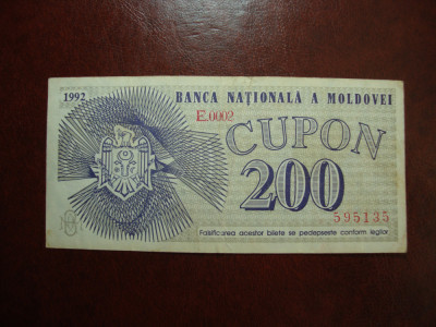 MOLDOVA 200 CUPON 1992 foto