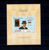 Ajman 1969 - Jocurile Olimpice Munchen, supratipar, colita neuzata