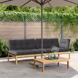 Gossi set canapele gradina cu perne din paleti, 3 piese, lemn acacia