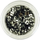 Paiete rotunde &icirc;n formă de disc, argintii cu dungi negre