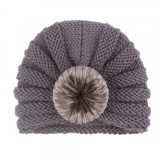 Caciulita crosetata tip turban - Gri (Marime Disponibila: 0-12 luni)