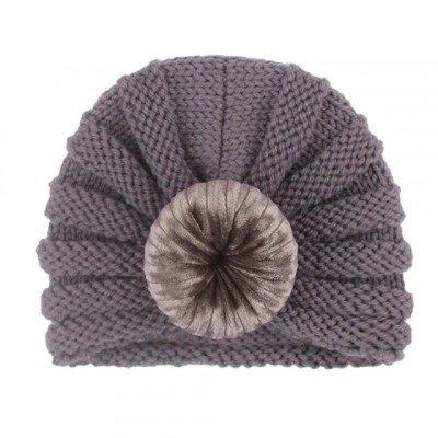 Caciulita crosetata tip turban - Gri (Marime Disponibila: 0-12 luni) foto