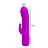 Tim - Vibrator iepuraș, mov, 15 cm, Orion