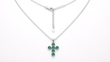 Cumpara ieftin Colier din Argint 925 Cruce cu Cristale Verde Smarald