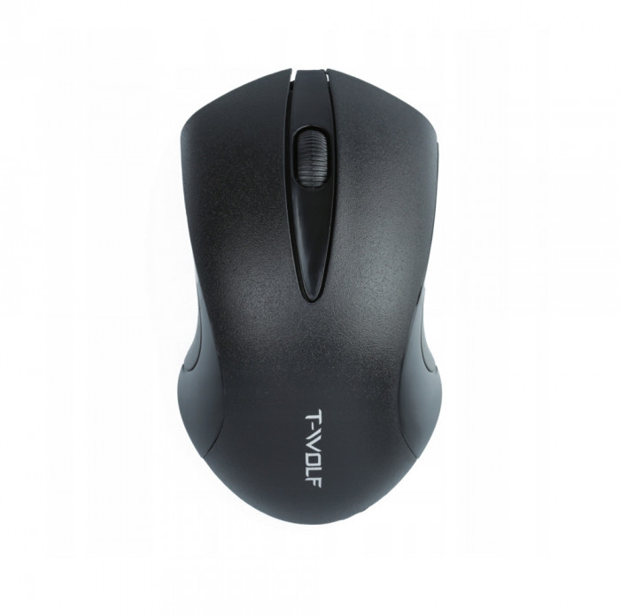 Mouse wireless, T-Wolf Q2, 1600 DPI, USB, 3 butoane, 16 frecvente, Negru