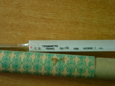 QW12 - Termometru tehnic - imersie - 7 CM - vrchi 1980 - piesa de colectie foto
