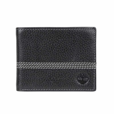 Portofel din piele/textil pentru barbati Timberland Milled Quad Stitch, Negru foto