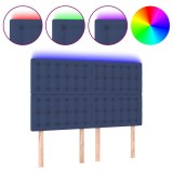 Cumpara ieftin Tablie de pat cu LED, albastru, 144x5x118/128 cm, textil