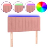 Cumpara ieftin Tablie de pat cu LED, roz, 90x5x78/88 cm, catifea