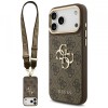 Husa pentru Apple iPhone 17 Pro Max, Guess, Big 4G Classic Logo with Big Strap, Maro