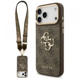 Husa pentru Apple iPhone 17 Pro Max, Guess, Big 4G Classic Logo with Big Strap, Maro