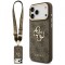 Husa pentru Apple iPhone 17 Pro Max, Guess, Big 4G Classic Logo with Big Strap, Maro