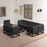 vidaXL Set mobilier grădină cu perne, 9 piese, lemn masiv de pin 3076723